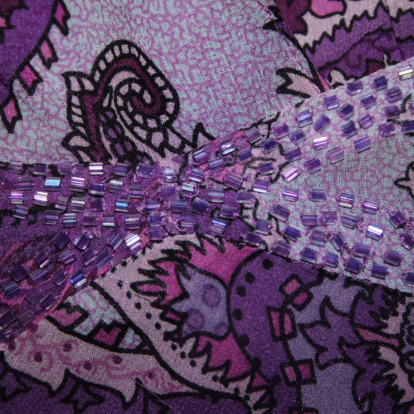 Donna Morgan NEW $160 Sz 6 Orchid Mul Purple Beaded Halter 100% Silk Dress