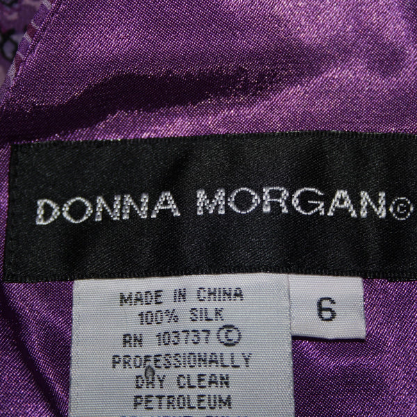 Donna Morgan NEW $160 Sz 6 Orchid Mul Purple Beaded Halter 100% Silk Dress