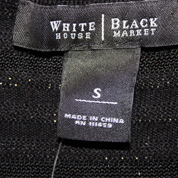 White House Black Market Top NEW Sz S Black Silver Striped Rayon Poly Top