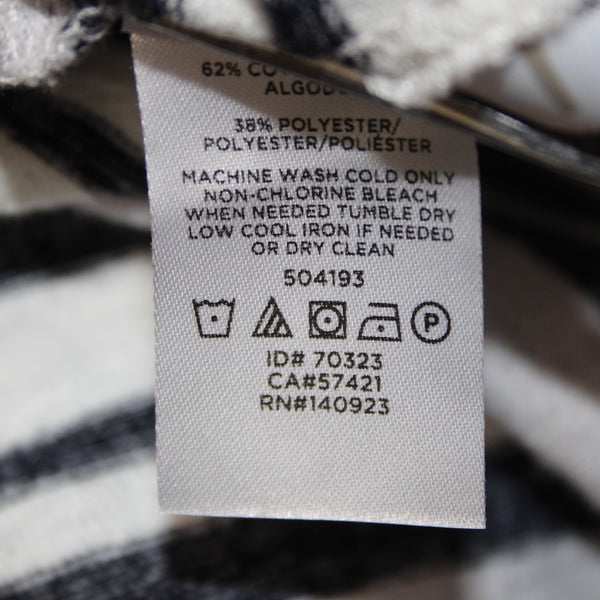 Lou Grey For Loft Dress NEW $80 Sz M White Gray Navy Striped Cotton Poly Dress