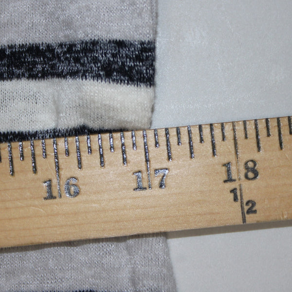 Lou Grey For Loft Dress NEW $80 Sz M White Gray Navy Striped Cotton Poly Dress