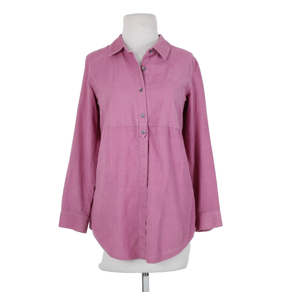 J Jill Sz SP Pink Corduary Collared Buttons 100% Cotton Top
