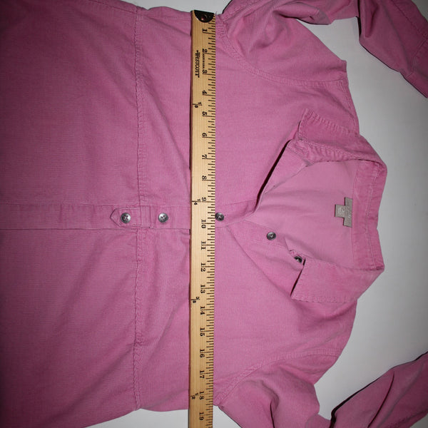J Jill Sz SP Pink Corduary Collared Buttons 100% Cotton Top