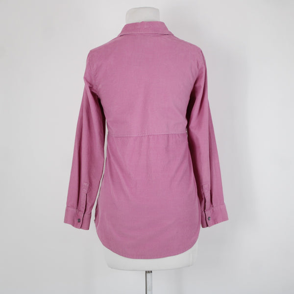 J Jill Sz SP Pink Corduary Collared Buttons 100% Cotton Top