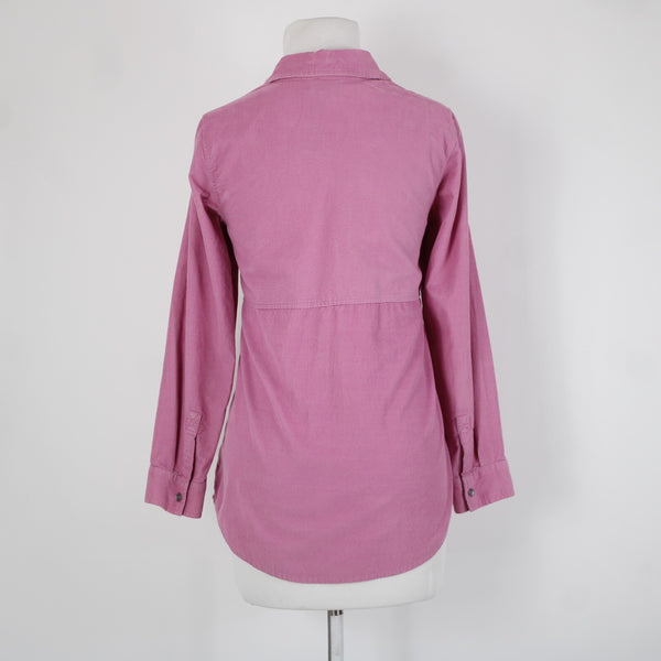 J Jill Sz SP Pink Corduary Collared Buttons 100% Cotton Top