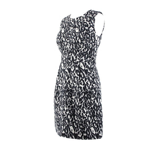 Milly Sz 2 Black White Animal Print Sleeveless Pockets Lined Dress