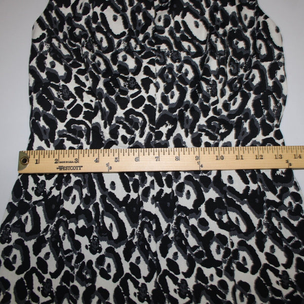 Milly Sz 2 Black White Animal Print Sleeveless Pockets Lined Dress