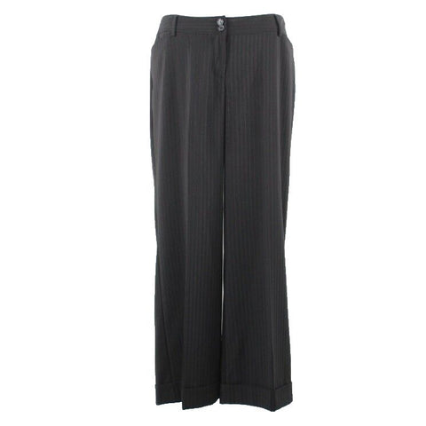 Lane Bryant NEW $55 16 x 32 Black Magenta PS Cuff Polyester Blend Trouser Pant