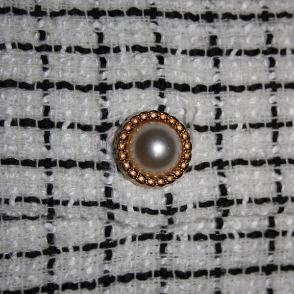 Mi Ami NEW $66 Pearlbutto Sz M Black White Faux Pearls 100% Polyester Jacket