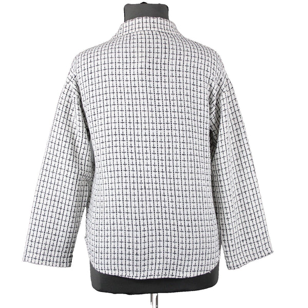 Mi Ami NEW $66 Pearlbutto Sz M Black White Faux Pearls 100% Polyester Jacket