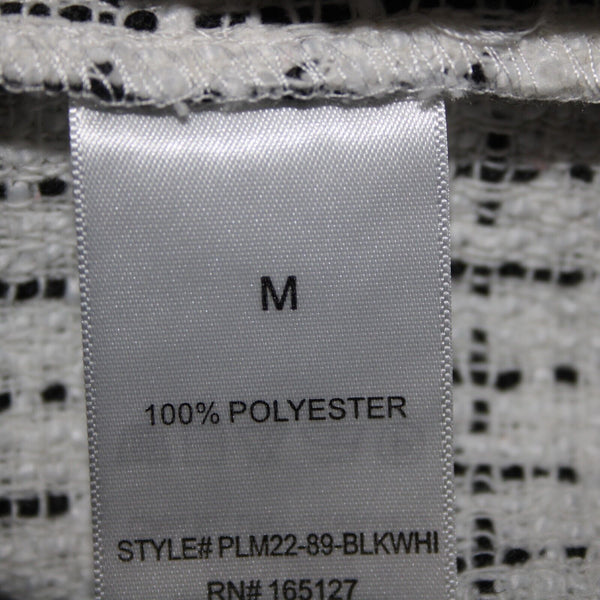 Mi Ami NEW $66 Pearlbutto Sz M Black White Faux Pearls 100% Polyester Jacket