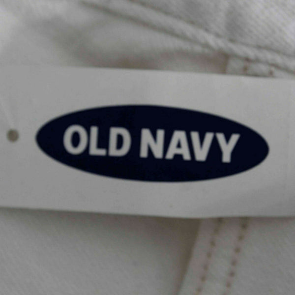 Old Navy NEW Sz 4 x 25 Ivory Denim Raw Hem Tapered Leg Cotton Blend Jean
