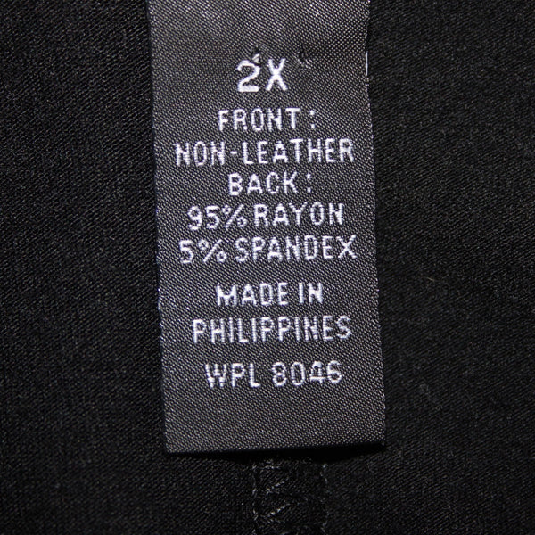 INC Top NEW $80 Sz 2X Deep Black Faux Leather Rayon Spandex Top