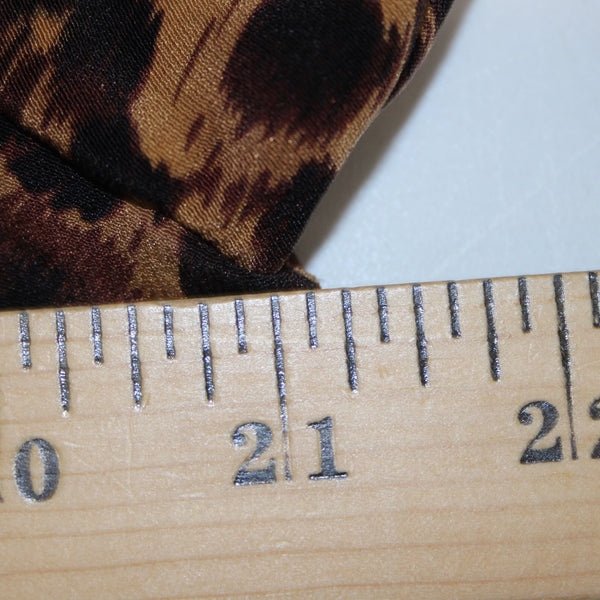 Dana Buchman Top Sz 6 Brown Tan Animal Print Collared Buttons 100% Silk Top