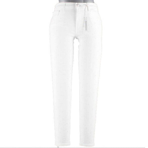 J Brand NEW $228 Sz 28 x 26 White Stud Skinny Mid Cotton Blend Crop Jeans