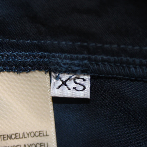 Cloth And Stone Dress Sz XS Brown Navy Blue Ombre Button Frnt 100% Tencell Dress