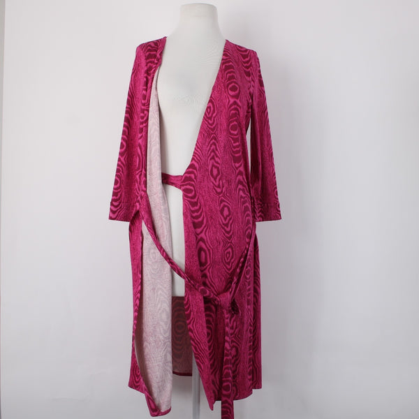 Diane Von Furstenberg Dress Sz 8 Pink Magenta Unlined 100% Wrap Dress