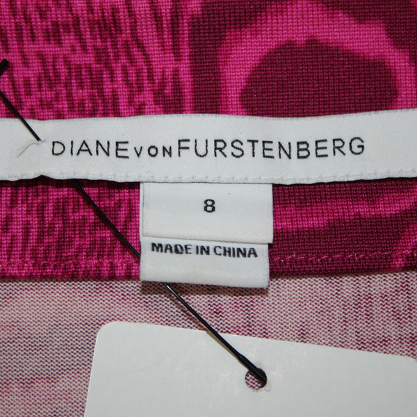 Diane Von Furstenberg Dress Sz 8 Pink Magenta Unlined 100% Wrap Dress