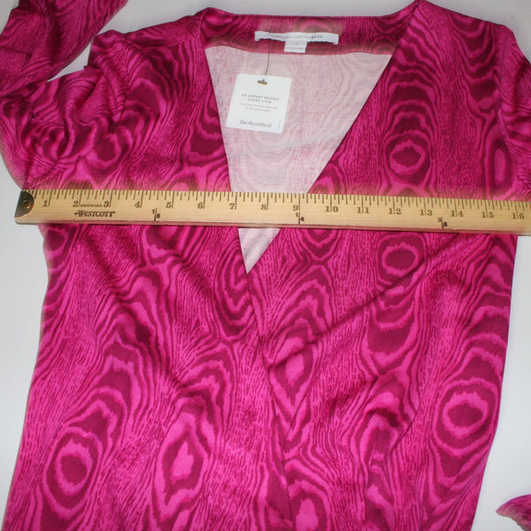 Diane Von Furstenberg Dress Sz 8 Pink Magenta Unlined 100% Wrap Dress