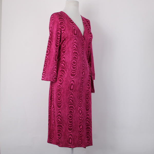 Diane Von Furstenberg Dress Sz 8 Pink Magenta Unlined 100% Wrap Dress
