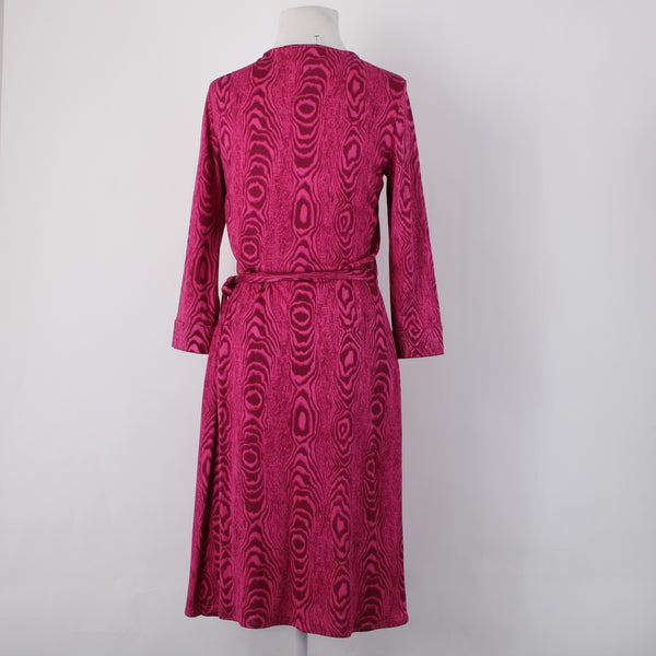 Diane Von Furstenberg Dress Sz 8 Pink Magenta Unlined 100% Wrap Dress