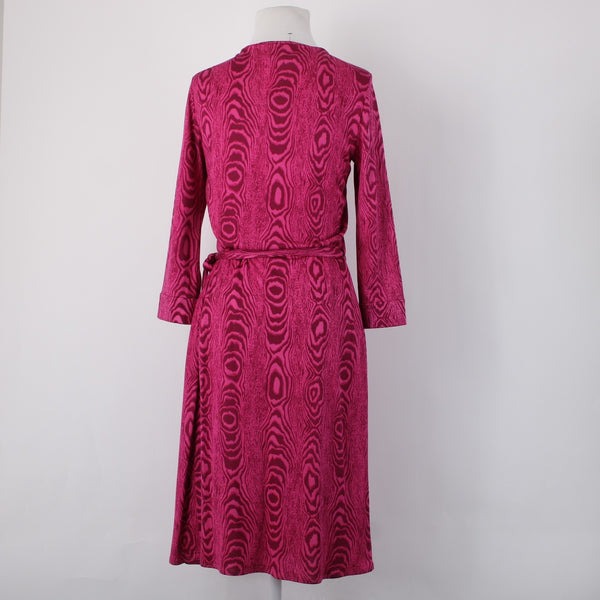 Diane Von Furstenberg Dress Sz 8 Pink Magenta Unlined 100% Wrap Dress