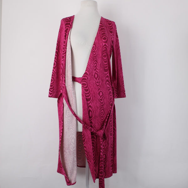 Diane Von Furstenberg Dress Sz 8 Pink Magenta Unlined 100% Wrap Dress