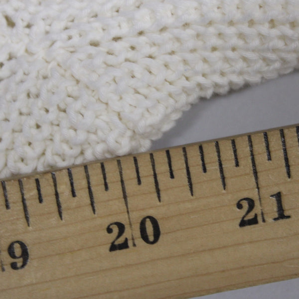 Talbots Sz L Cream Ivory Heavy Textured 100% Cotton Knit Mock Turtleneck Sweater
