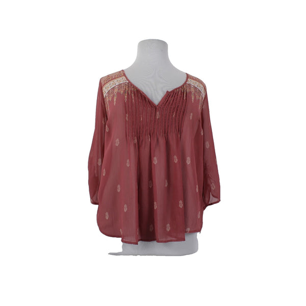 Torrid Top NEW Sz 2X Pink Tan Multi Color Sheer 100% Polyester Top