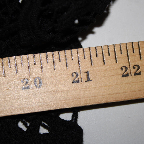 Alberto Makali NEW $166 Sz XL Black Open Knit Fringe Hook Eye 100% Cotton Wrap