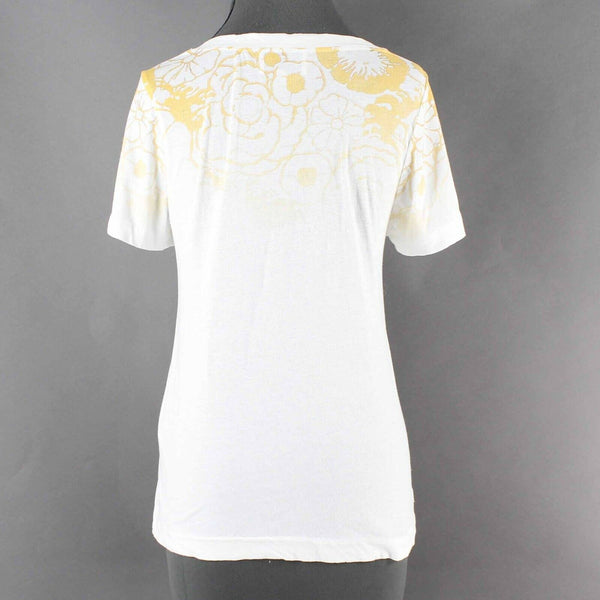 3.1 Phillip Lim Sz XS White Yellow Floral Graphic 100% Cotton Top