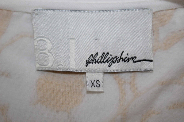 3.1 Phillip Lim Sz XS White Yellow Floral Graphic 100% Cotton Top