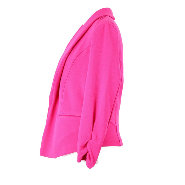 Bar III NEW Bon Bon Sz XS Pink Collared Faux Pockets Poly Spandex Wrap