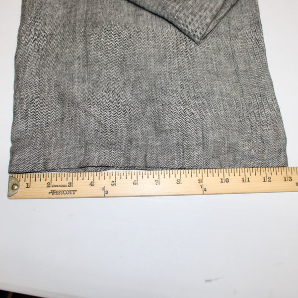 Max Studio Pant NEW $118 Sz 14 x 34 Black White Button Front 100% Linen Pant