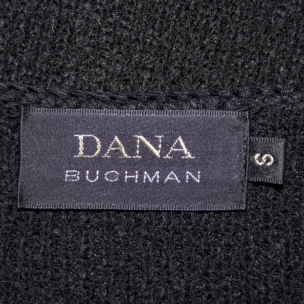 Dana Buchman Top NEW $148 Sz S Black Open Knit Sleeveless Rayon Nylon Top
