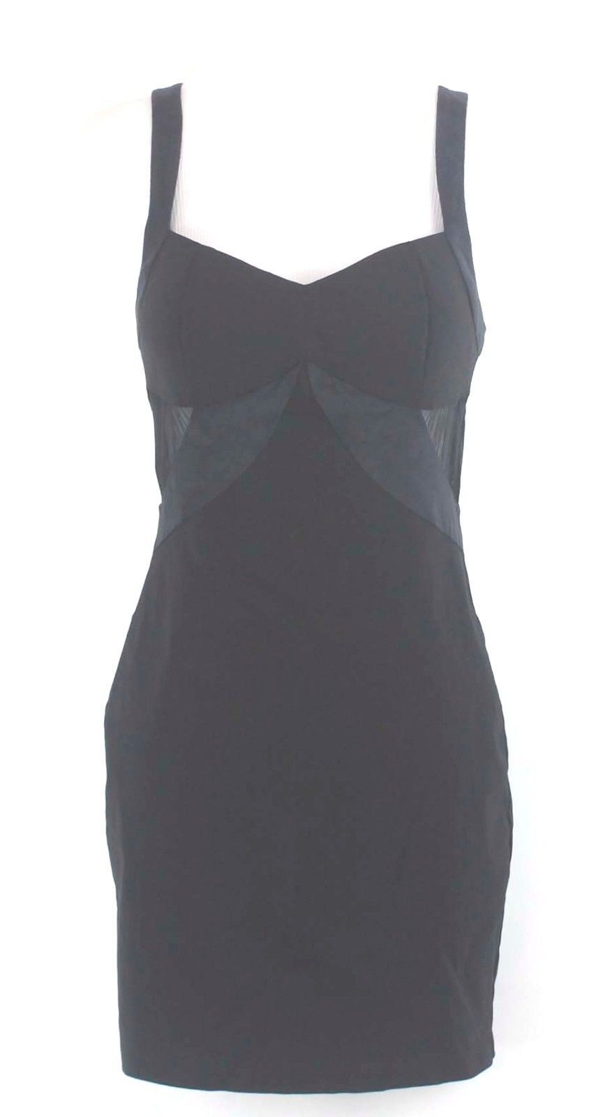 Ark & Co. NWT $49 Sz M Black Suede Accents Mesh Inserts Bodycon Dress