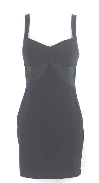 Ark & Co. NWT $49 Sz M Black Suede Accents Mesh Inserts Bodycon Dress