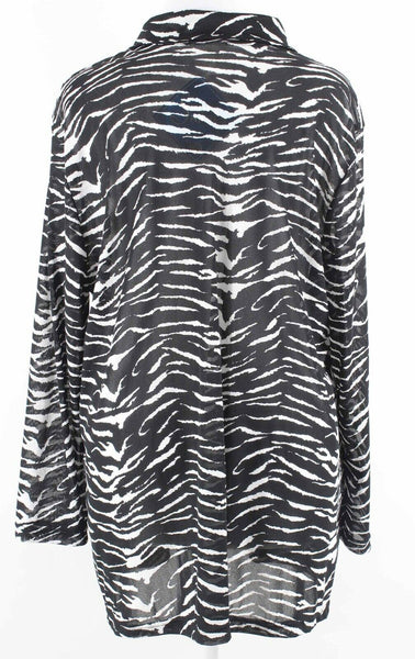 Shore Shapes NEW Sz 1X Black White Zebra Print Polyester Blend Coverup Top