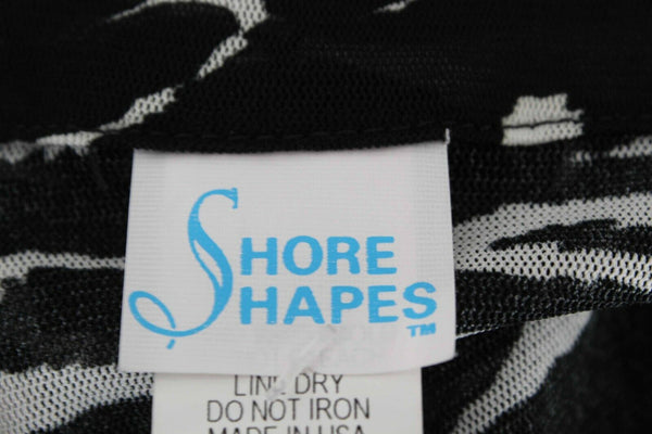 Shore Shapes NEW Sz 1X Black White Zebra Print Polyester Blend Coverup Top