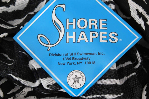 Shore Shapes NEW Sz 1X Black White Zebra Print Polyester Blend Coverup Top