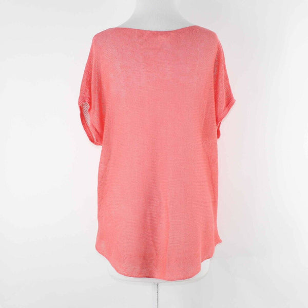 Eileen Fisher Sz SP Coral Pink Knit 100% Organic Linen Casual Top