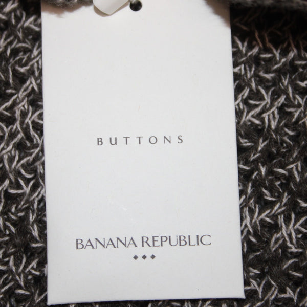 Banana Republic Wrap Sweater NEW Sz M/L Brown White Knit 100% Cotton Sweater
