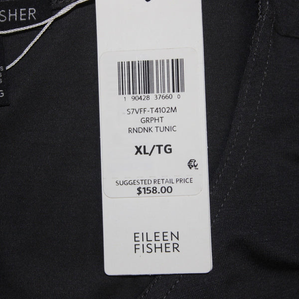 Eileen Fisher Top NEW $158 Sz XL Gray Hi Lo Tunic Viscose Spandex Top