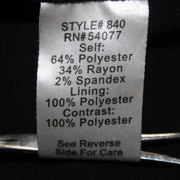 Cabi Dress Sz 10 Black Lined Zipper Round Neck Knee Length Polyester Rayon Dress