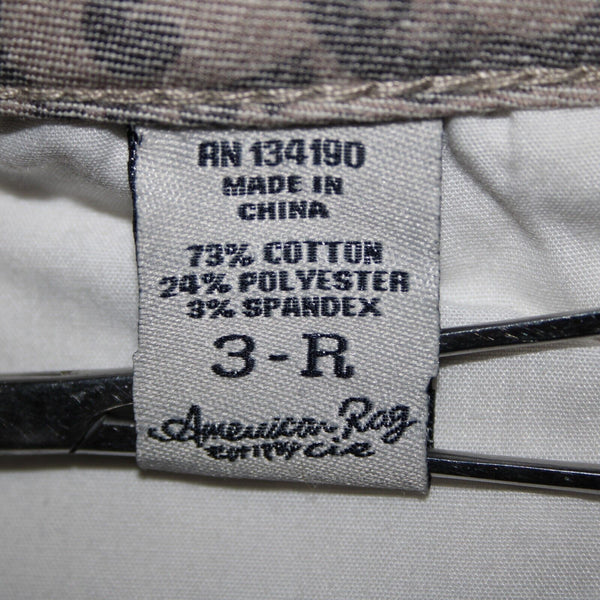 American Rag NEW Sz 3 x 31 Tan Black Floral Super Skinny Low Rise Cotton Pant