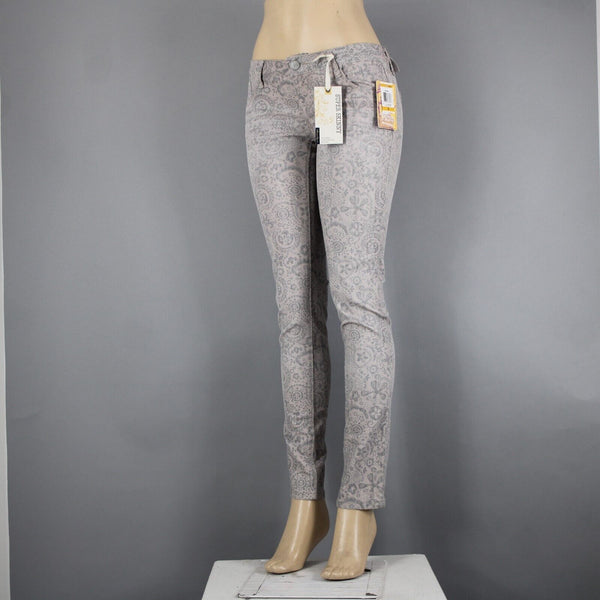 American Rag NEW Sz 3 x 31 Tan Black Floral Super Skinny Low Rise Cotton Pant