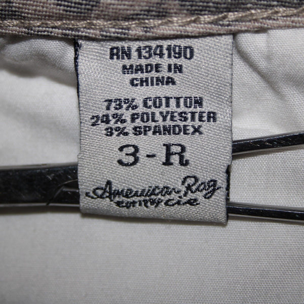 American Rag NEW Sz 3 x 31 Tan Black Floral Super Skinny Low Rise Cotton Pant