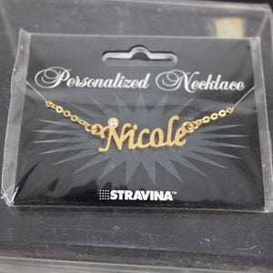 NICOLE NEW Name Goldtone Rhinestone Accent 14.5" w 4.5" Multi Ring Ext Necklace