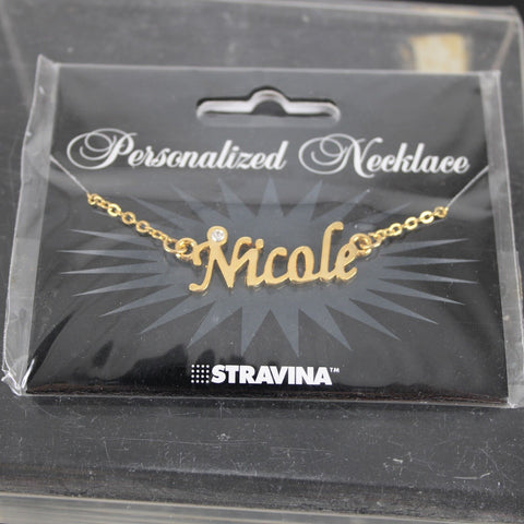 NICOLE NEW Name Goldtone Rhinestone Accent 14.5" w 4.5" Multi Ring Ext Necklace