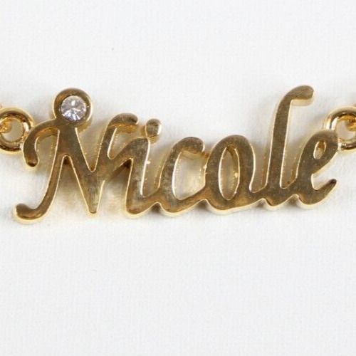 NICOLE NEW Name Goldtone Rhinestone Accent 14.5" w 4.5" Multi Ring Ext Necklace